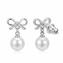 Urthn  Eye-Catching  Silver  Plated Pearl Stud Earrings(Pack of 6)
