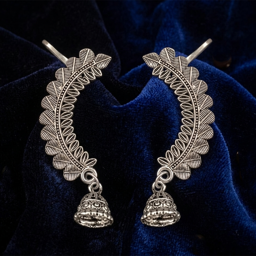 Darshana Jewels Oxidised Plated Leaf Design Ear Cuff For Women And Girls(Pack of 6)