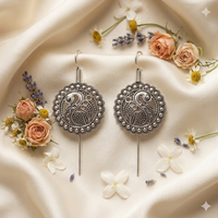 Darshana Jewels Oxidised Plated Peacock Earcuff