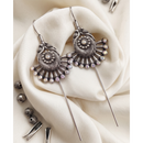 Urthn Oxidised Plated Austrian Stone Earcuff