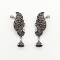 Darshana Jewels Oxidised Plated Peacock Earcuff