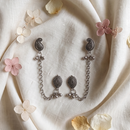 Urthn Boho Oxidised Paisley Chain Ear Cuff Earrings