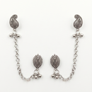 Darshana Jewels Boho Oxidised Paisley Chain Ear Cuff Earrings (Pack of 6)