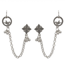 Urthn Oxidised Bird Indo Western Chain Ear Cuff Earrings(Pack of 6)