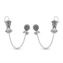 Urthn Stylish Oxidised Ear Cuffs with Butterfly Motif for Women Traditional Fashion Jewellery(Pack of 12)