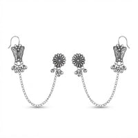 Urthn Stylish Oxidised Ear Cuffs with Butterfly Motif for Women Traditional Fashion Jewellery(Pack of 12)