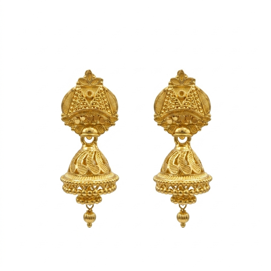 Darshana Jewels Elegant Gold Plated Floral Jhumka Drop Earrings(Pack Of  6)