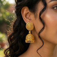 Darshana Jewels Elegant Gold Plated Floral Jhumka Drop Earrings(Pack Of  6)