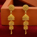 Darshana Jewels Elegant Gold Plated Floral Three Layer Jhumka Drop Earrings(Pack Of  6)