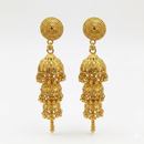 Darshana Jewels Elegant Gold Plated Floral Three Layer Jhumka Drop Earrings(Pack Of  6)