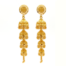 Darshana Jewels Elegant Gold Plated Floral Four Layer Jhumka Drop Earrings(Pack Of  6)