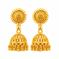 Urthn Beautiful Gold Plated Jhumka Earrings for Women | Designer Ethnic Jewellery for Festive Looks( Pack of 6)