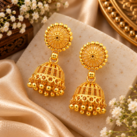 Urthn Beautiful Gold Plated Jhumka Earrings for Women | Designer Ethnic Jewellery for Festive Looks