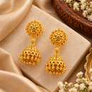 Urthn Beautiful Gold Plated Jhumka Earrings for Women | Designer Ethnic Jewellery for Festive Looks