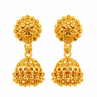 Urthn Beautiful Gold Plated Jhumka Earrings for Women | Designer Ethnic Jewellery for Festive Looks( Pack of 6)
