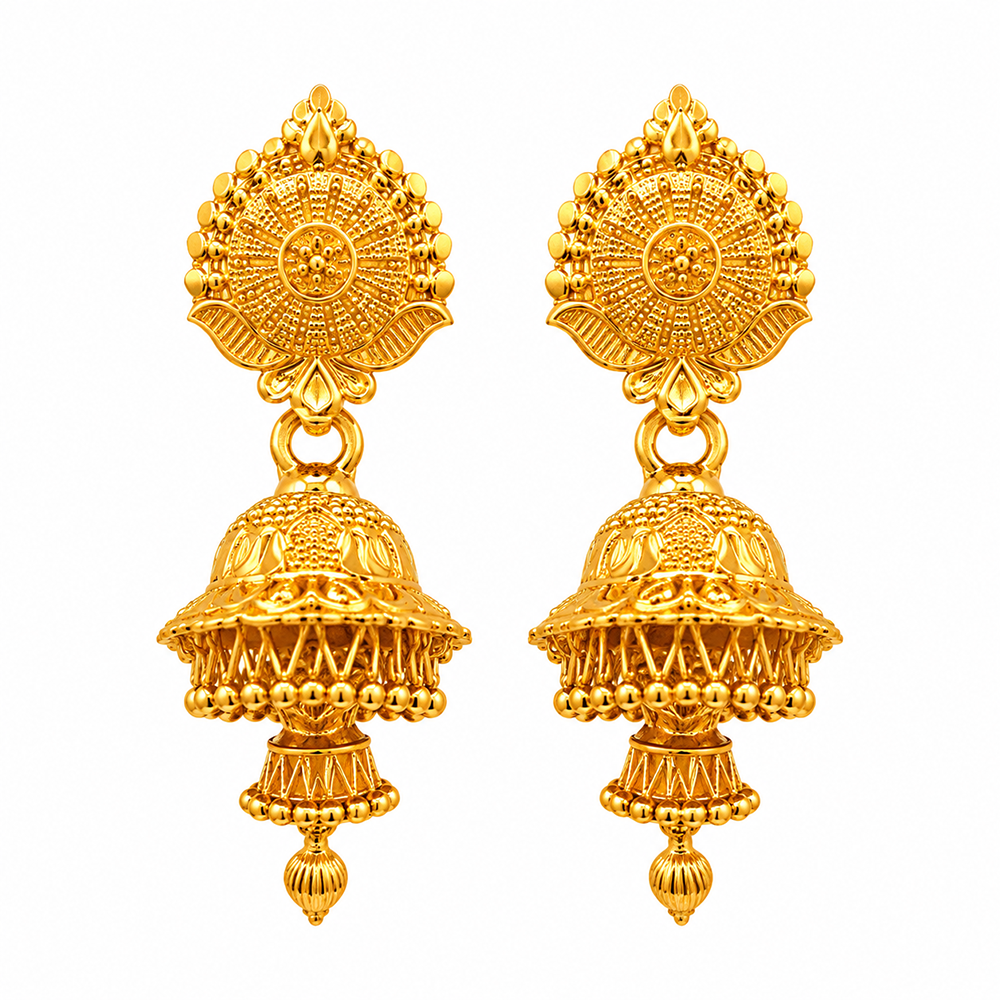 Urthn Stylish Gold Plated Jhumka Earrings | Traditional Fashion Jewellery for Festive & Party Wear( Pack of 6)