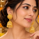 Urthn Timeless Gold Plated Jhumki Earrings | Elegant Traditional Jewellery for Weddings & Festive Occasions( Pack of 6)