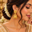 Urthn Timeless Gold Plated Jhumki Earrings | Elegant Traditional Jewellery for Weddings & Festive Occasions( Pack of 6)