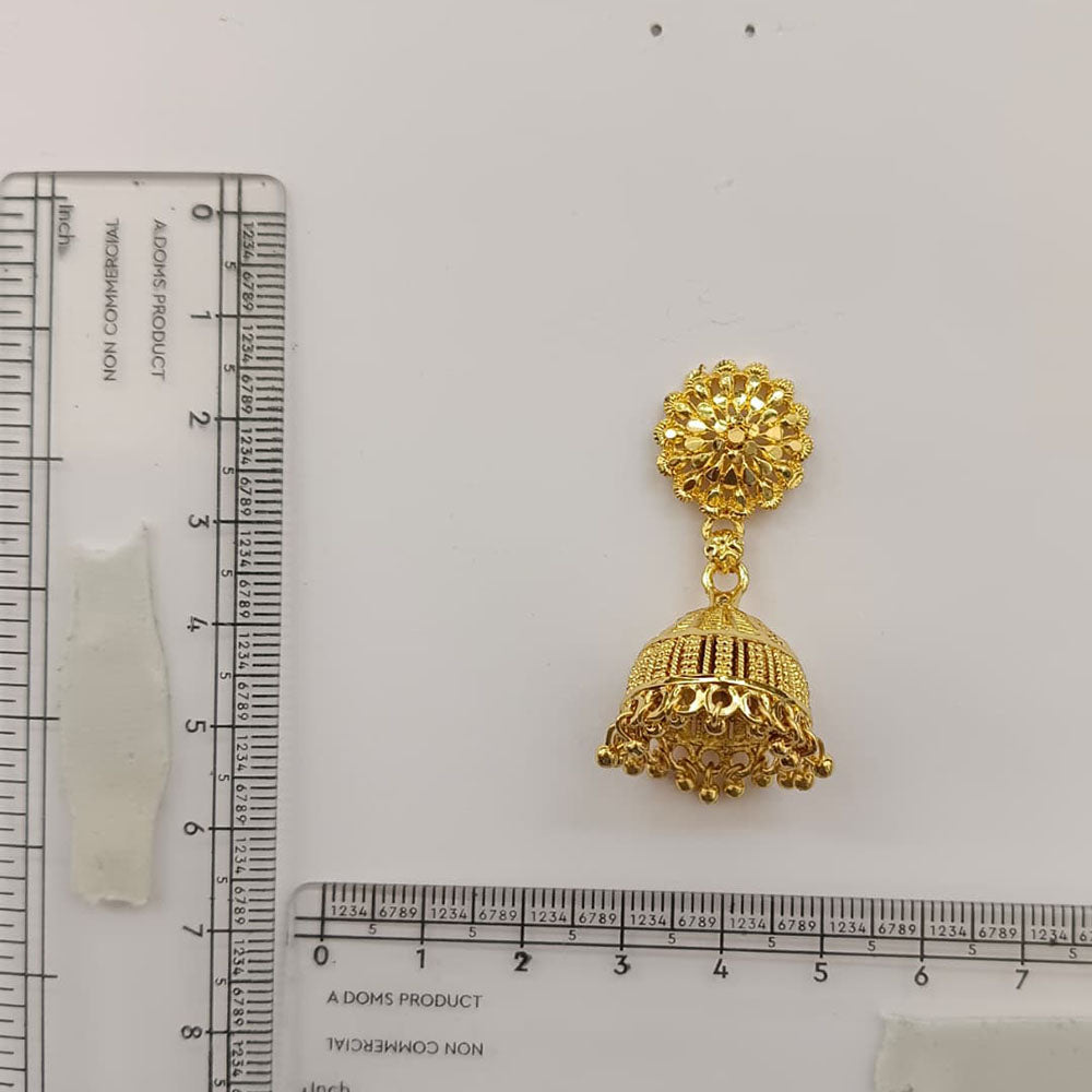 Urthn Timeless Gold Plated Jhumki Earrings | Elegant Traditional Jewellery for Weddings & Festive Occasions( Pack of 6)