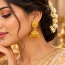 Urthn Traditional Gold Plated Jhumki Earrings with Leaf Shape Stud for Women & Girls( Pack of 6)