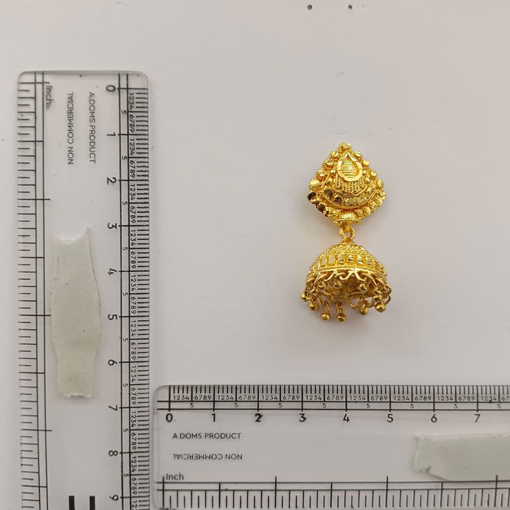 Urthn Traditional Gold Plated Jhumki Earrings with Leaf Shape Stud for Women & Girls( Pack of 6)