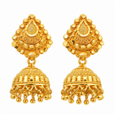 Urthn Traditional Gold Plated Jhumki Earrings with Leaf Shape Stud for Women & Girls( Pack of 6)