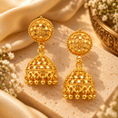 Urthn Traditional Gold Plated Jhumki Earrings | Designer Indian Earrings for Women & Girls