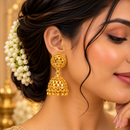 Urthn Traditional Gold Plated Jhumki Earrings | Designer Indian Earrings for Women & Girls( Pack of 6)