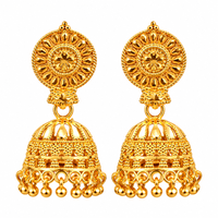 Urthn Heritage Inspired Gold Plated Jhumka Earrings | Traditional Designer Jewellery for Women( Pack of 6)