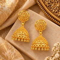 Urthn Heritage Inspired Gold Plated Jhumka Earrings | Traditional Designer Jewellery for Women