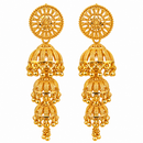 Urthn Heritage Inspired Gold Plated Multi Layered Jhumki Earrings | Traditional Designer Jewellery for Women( Pack of 6)