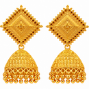 Urthn Heritage Inspired Gold Plated Jhumka Earrings with Long chain Tassels( Pack of 6)