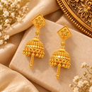 Urthn Stylish Gold Plated Jhumka Earrings | Traditional Fashion Jewellery for Festive & Party Wear
