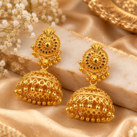 Urthn Stylish Gold Plated Jhumka Earrings | Traditional Fashion Jewellery for Festive & Party Wear