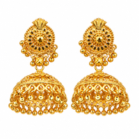 Urthn Stylish Gold Plated Jhumka Earrings | Traditional Fashion Jewellery for Festive & Party Wear( Pack of 6)