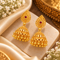Urthn Stylish Gold Plated Jhumka Earrings | Traditional Fashion Jewellery for Festive & Party Wear