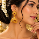 Urthn Stylish Gold Plated Jhumka Earrings | Traditional Fashion Jewellery for Festive & Party Wear( Pack of 6)