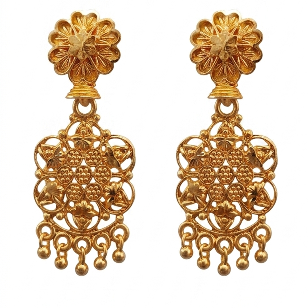 Darshana Jewels Gold Plated Traditional Small Dangler Earrings(Pack Of 6)
