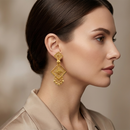 Darshana Jewels Gold Plated Traditional Small Dangler Earrings(Pack Of 6)