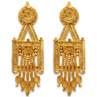 Darshana Jewels Gold Plated Traditional Small Dangler Earrings(Pack Of 6)