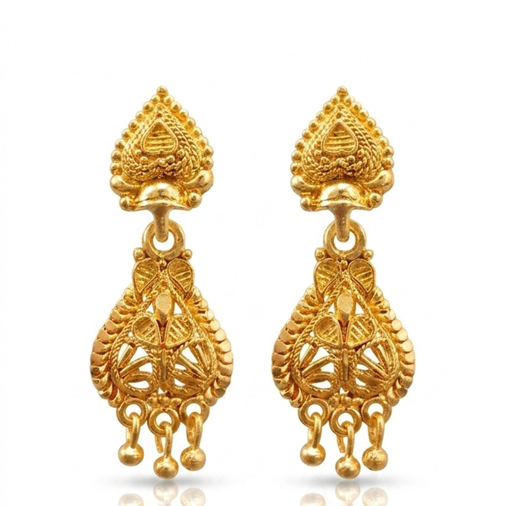 Darshana Jewels Gold Plated Traditional Small Dangler Earrings(Pack Of 6)