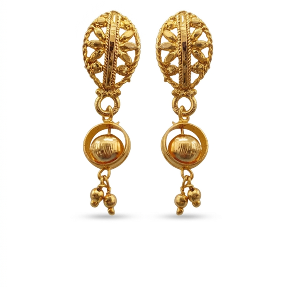 Darshana Jewels Gold Plated Traditional Small Dangler Earrings(Pack Of 6)