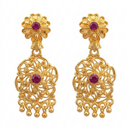 Darshana Jewels Gold Plated Traditional Small Dangler Earrings(Pack Of 6)