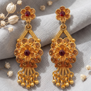 Darshana Jewels Gold Plated Traditional Small Dangler Earrings