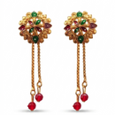 Darshana Jewels Gold Plated Traditional Dangler Tassel Earrings(Pack Of 6)