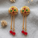 Darshana Jewels Gold Plated Traditional Dangler Tassel Earrings(Pack Of 6)
