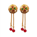 Darshana Jewels Gold Plated Traditional Dangler Tassel Earrings(Pack Of 6)