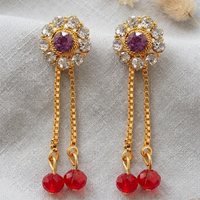 Darshana Jewels Gold Plated Traditional Dangler Tassel Earrings
