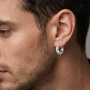 Urthn Silver Plated Stud Mens Bali (1 Piar)(Pack of 6)