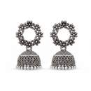 Urthn Oxidised Silver Plated Traditional Jhumki Earrings for Women(Pack Of 6)